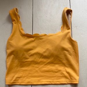 Kortni Jeane orange scalloped swim top